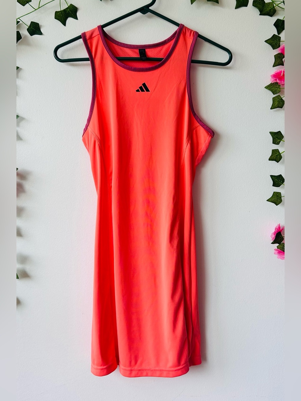 Adidas Neon Coral Athletic Girls Tank Dress size L